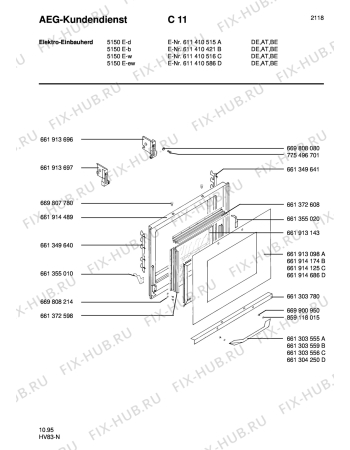 Взрыв-схема плиты (духовки) Aeg COMP. 5150E-W - Схема узла Section2