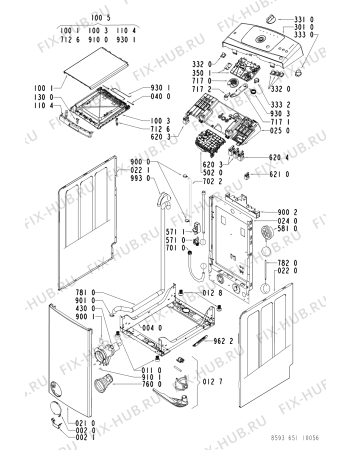 Схема №1 AWE 6515 с изображением Декоративная панель для стиралки Whirlpool 481245215445