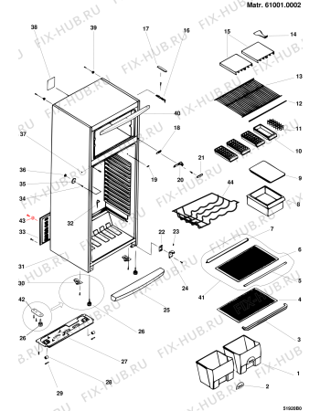 Взрыв-схема холодильника Indesit RC4548LYEG (F014597) - Схема узла
