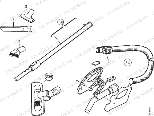 Взрыв-схема пылесоса Electrolux EXCELLIO Z5145 - Схема узла Section 2