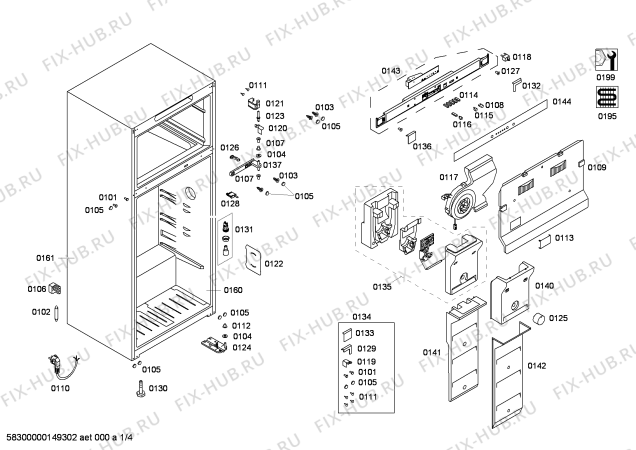 Схема №3 KDN42AL10N с изображением Мотор вентилятора для холодильника Bosch 00678855