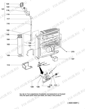 Взрыв-схема холодильника Dometic (N Dc) RM4223 - Схема узла Cooling generator
