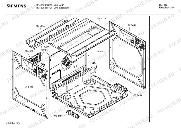 Схема №4 HB48054SK с изображением Инструкция по эксплуатации для плиты (духовки) Siemens 00527119