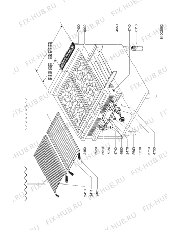 Схема №1 AGB 612/WP с изображением Противень (решетка) для электропечи Whirlpool 483286009376