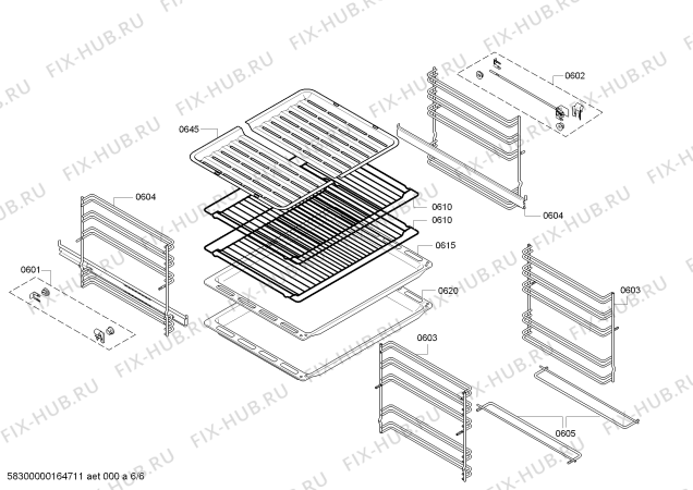 Взрыв-схема плиты (духовки) Bosch HBG73R550B Bosch - Схема узла 06