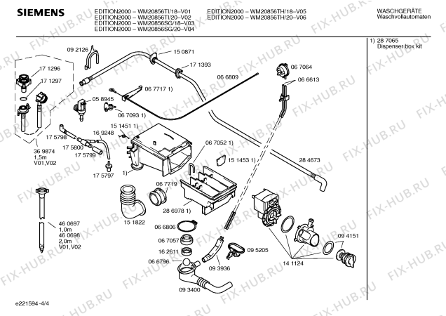 Схема №4 WM20856SG EDITION 2000 с изображением Панель управления для стиралки Siemens 00362244