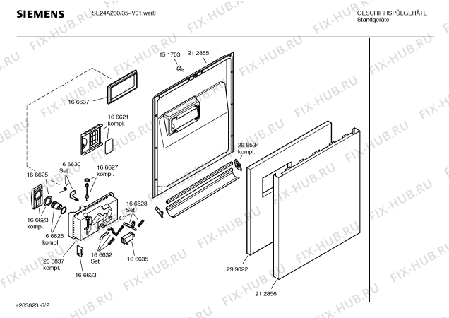 Схема №6 SE26A250EU с изображением Столешница для посудомоечной машины Siemens 00213045