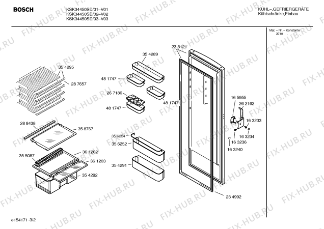 Взрыв-схема холодильника Bosch KSK34450SD - Схема узла 02