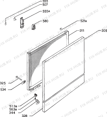 Взрыв-схема стиральной машины Electrolux WH2910 - Схема узла Door 003