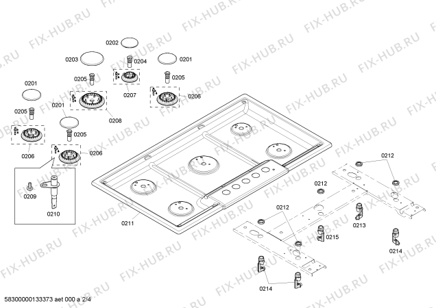 Схема №4 NGM5654UC с изображением Варочная панель для духового шкафа Bosch 00681232