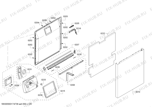 Взрыв-схема посудомоечной машины Kenmore S38KML46UC Kenmore - Схема узла 02