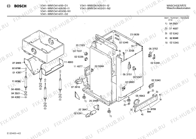 Взрыв-схема стиральной машины Bosch WMV341426 V341 - Схема узла 02
