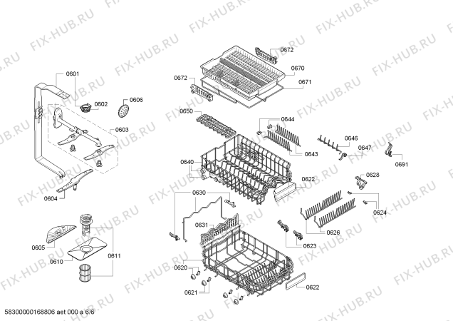 Взрыв-схема посудомоечной машины Bosch SPI69T35EU Super Silence - Схема узла 06