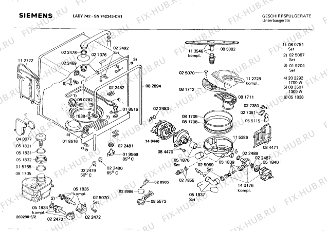 Взрыв-схема посудомоечной машины Siemens SN742345 - Схема узла 02