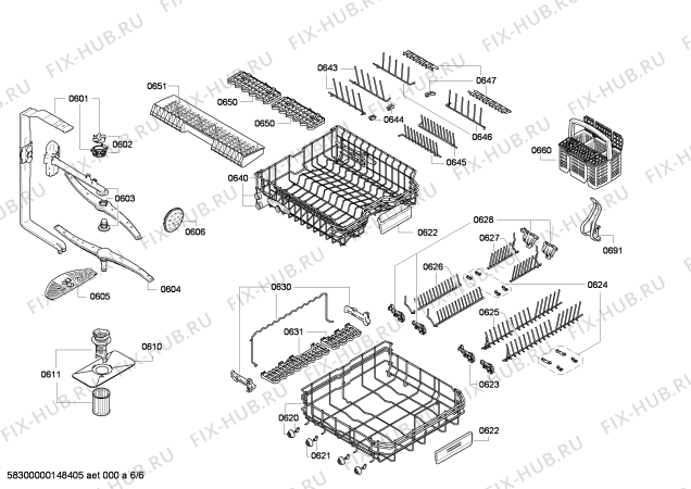 Взрыв-схема посудомоечной машины Siemens SN58M565DE - Схема узла 06