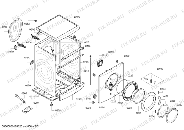 Схема №5 WAE283E25 Edition 25 с изображением Панель управления для стиралки Bosch 11007184