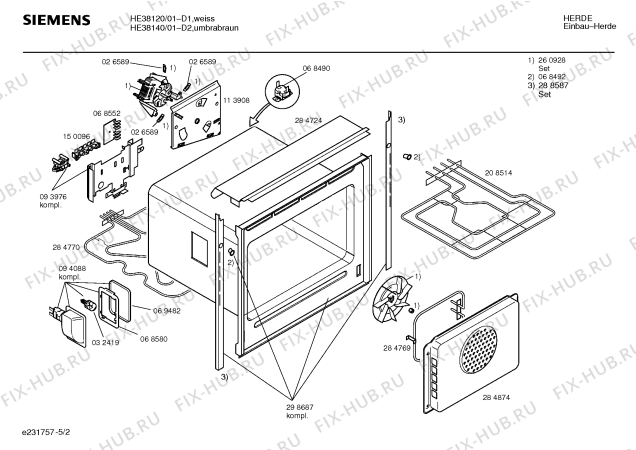 Схема №4 HE38140 с изображением Панель для плиты (духовки) Siemens 00285365