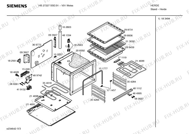 Взрыв-схема плиты (духовки) Siemens HS27227SSE - Схема узла 03