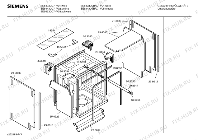 Взрыв-схема посудомоечной машины Siemens SE54430GB - Схема узла 03