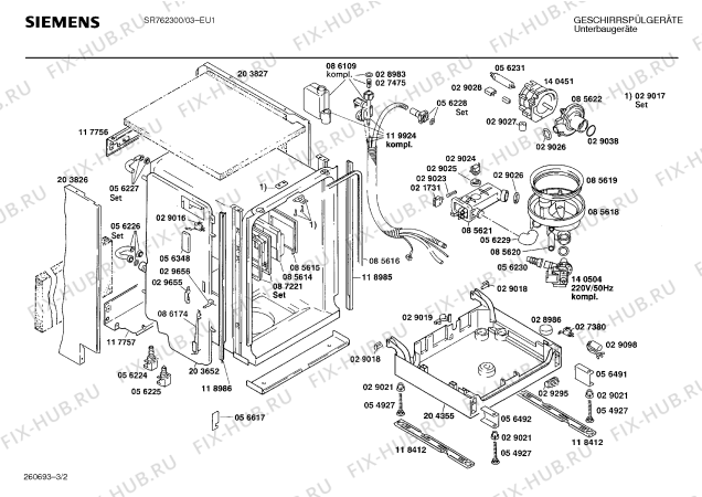 Схема №3 SPS6122 с изображением Кабель для посудомоечной машины Bosch 00270881