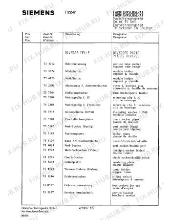 Схема №7 FS9581 с изображением Модуль для телевизора Siemens 00755203