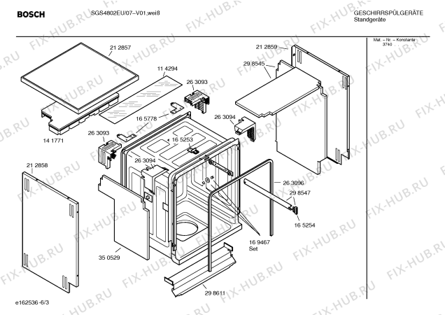 Взрыв-схема посудомоечной машины Bosch SGS4802EU - Схема узла 03