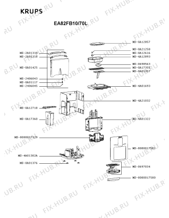 Схема №3 EA82FB10/70K с изображением Покрытие для кофеварки (кофемашины) Krups MS-8080017580