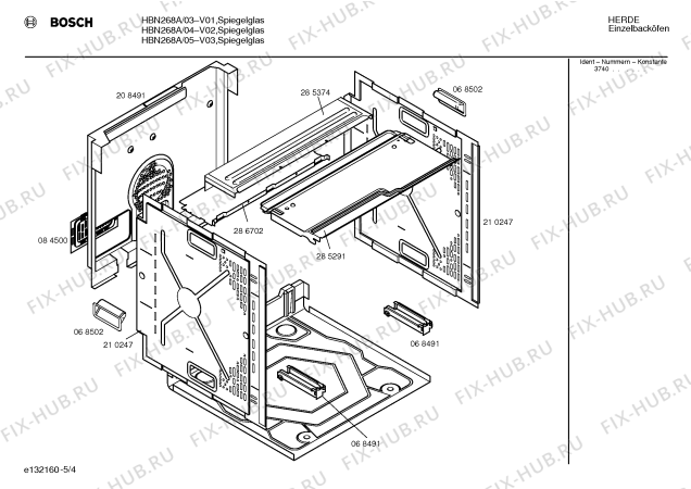 Схема №3 HBN268A с изображением Инструкция по эксплуатации для плиты (духовки) Bosch 00518307