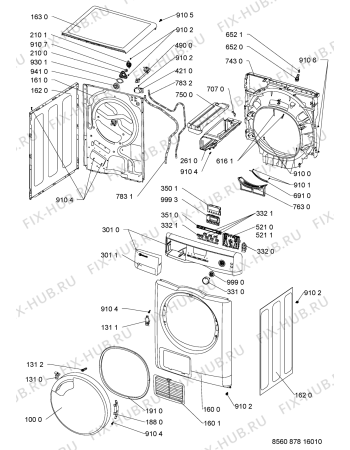 Схема №2 TRKB 8780 с изображением Обшивка для стиралки Whirlpool 480112101616