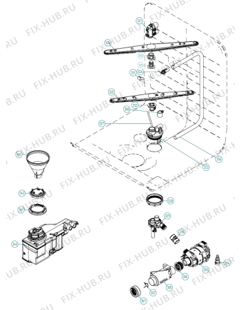 Взрыв-схема посудомоечной машины Asko D5233 XL FI CE   -Titanium FI Soft (338846, DW70.3) - Схема узла 03
