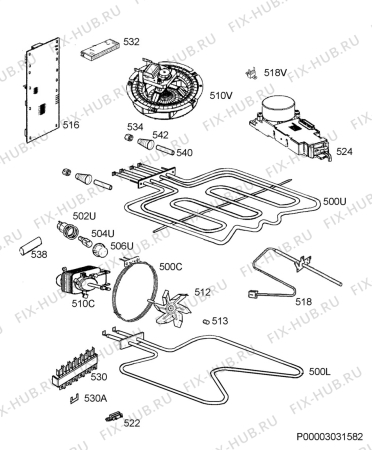 Взрыв-схема плиты (духовки) Aeg Electrolux EP3503020W - Схема узла Electrical equipment