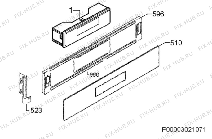 Взрыв-схема плиты (духовки) Electrolux EOC66316X - Схема узла Command panel 037