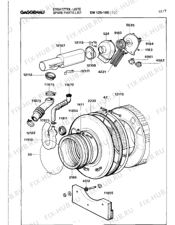 Схема №9 EW125160 с изображением Барабан для стиралки Bosch 00233423