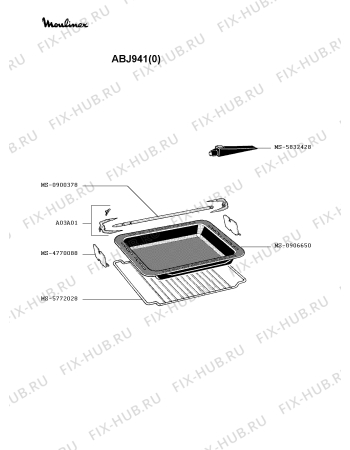 Взрыв-схема плиты (духовки) Moulinex ABJ941(0) - Схема узла PP002112.1P2