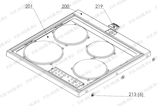 Взрыв-схема вытяжки Upo Ci746   -White FS 60 (172402, A43001014) - Схема узла 02