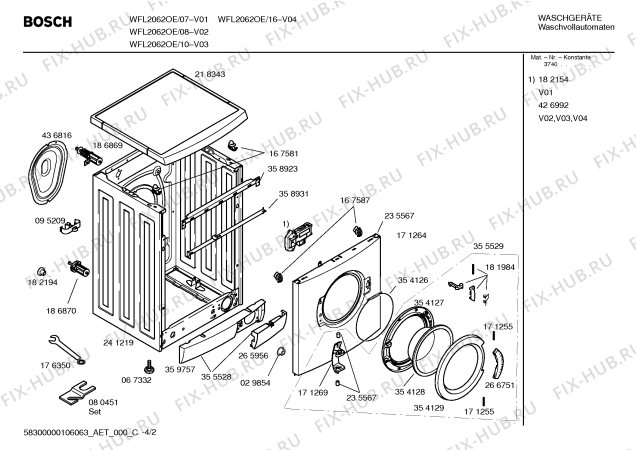 Схема №4 WFL2062OE Maxx WFL 2062 OE с изображением Панель управления для стиралки Bosch 00439762