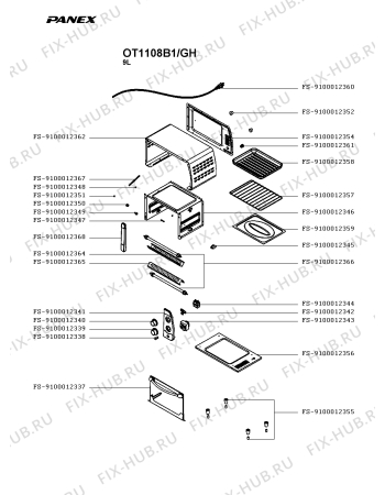 Схема №1 OT1108B2/GH с изображением Микропереключатель для плиты (духовки) Seb FS-9100012344