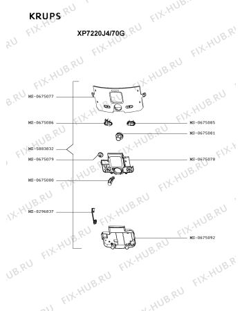 Схема №2 XP7220CN/70G с изображением Элемент корпуса для кофеварки (кофемашины) Krups MS-5883832