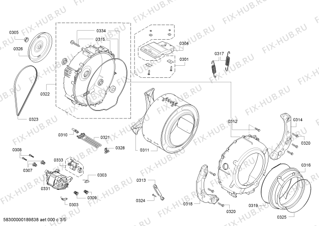 Схема №5 WLG51SH00R с изображением Ручка для стиралки Bosch 11010745