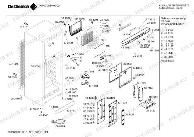 Схема №2 X5KCUDD400 с изображением Клапан для холодильника Bosch 00494456