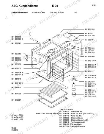 Взрыв-схема плиты (духовки) Aeg 5110E-M - Схема узла Section1