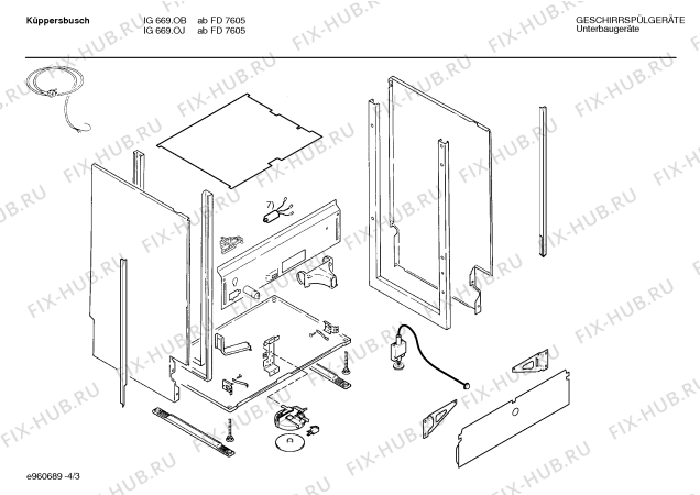 Схема №3 SMIKBB9 IG669.OB-0 AB FD7503 с изображением Панель для посудомоечной машины Bosch 00289658