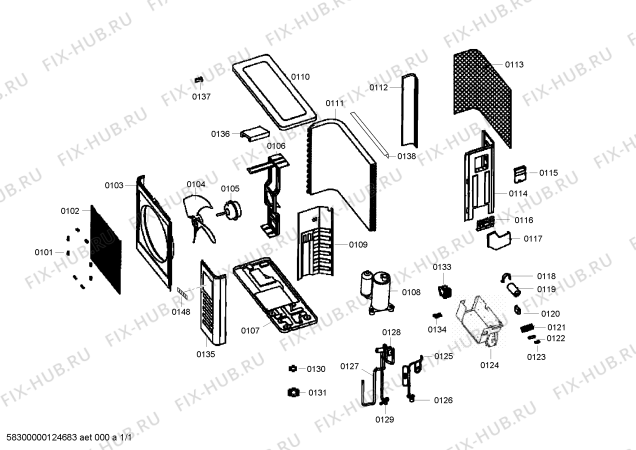 Схема №1 B1ZDA30200 с изображением Шасси для климатотехники Bosch 00245996