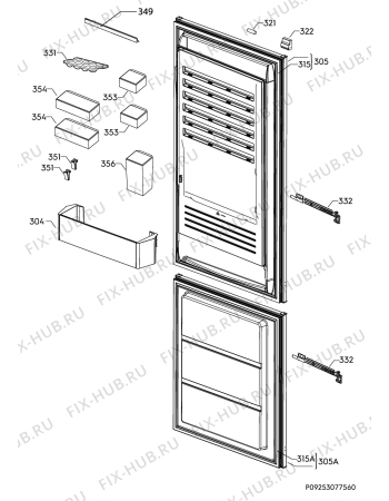 Взрыв-схема холодильника Aeg SCE81935TS - Схема узла Door