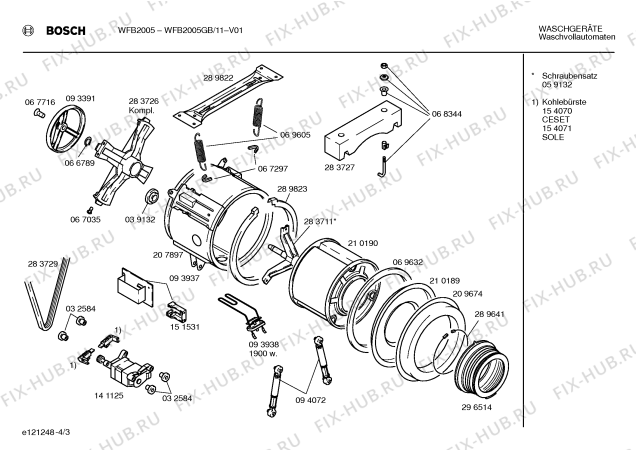 Взрыв-схема стиральной машины Bosch WFB2005GB BOSCH WFB 2005 - Схема узла 03