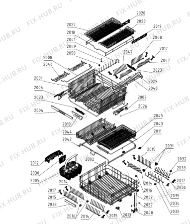 Взрыв-схема посудомоечной машины Asko DBI865IGXXL.S.AU (729069, DW40.2) - Схема узла 02