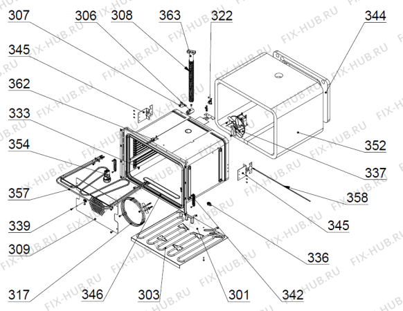 Взрыв-схема вытяжки Gorenje SP 66KVL A42010040 FI   -White FS 60 (900000507, A42010040) - Схема узла 03