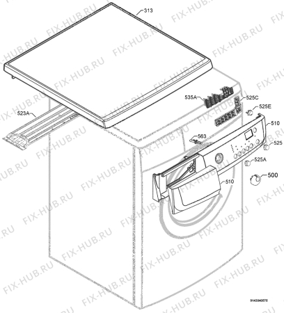 Взрыв-схема стиральной машины Zanussi ZWG6120 - Схема узла Command panel 037