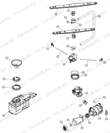 Взрыв-схема посудомоечной машины Asko D54364IW (496581, DW16.1) - Схема узла 03