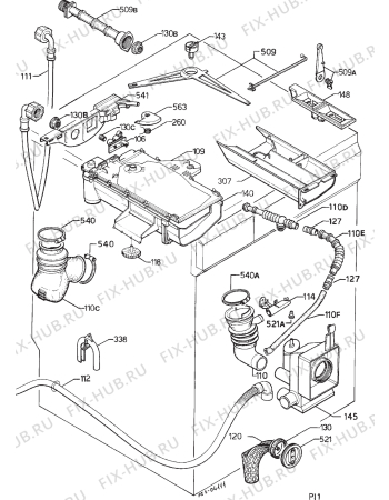 Взрыв-схема стиральной машины Zanussi FJ893 - Схема узла Hydraulic System 272